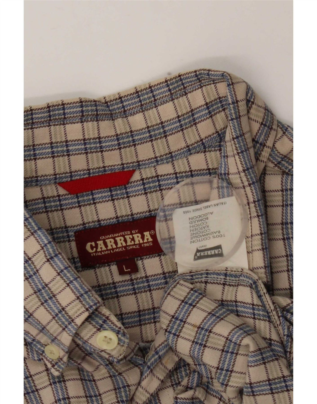 Camicia da uomo in flanella Carrera, cotone a quadri grigi grandi