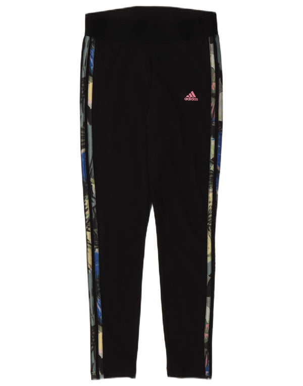 Leggings grafici da donna ADIDAS UK 8/10 Small Black Floral