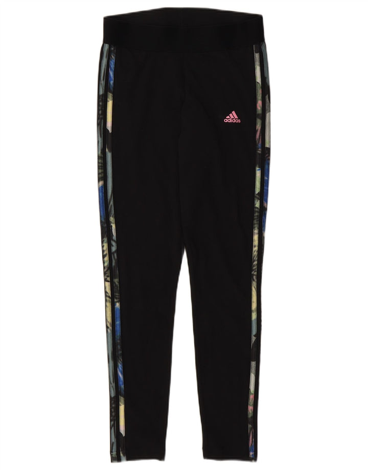 Leggings grafici da donna ADIDAS UK 8/10 Small Black Floral