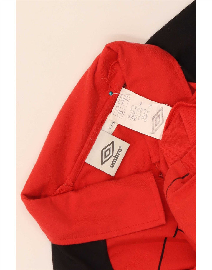 Polo grafica da uomo Umbro in cotone a righe rosse grandi
