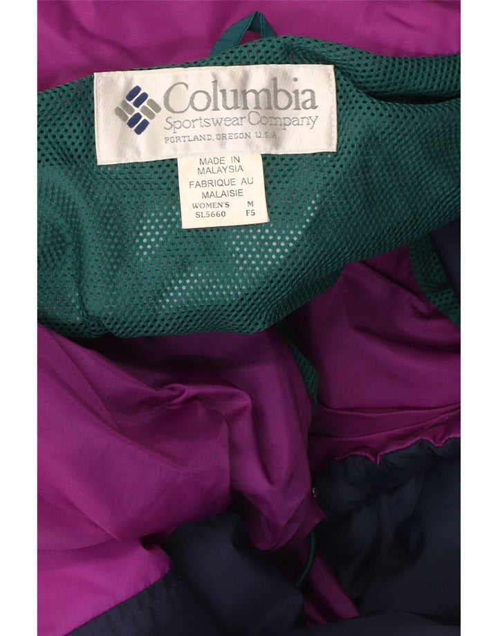 Giacca antipioggia oversize con cappuccio da donna Columbia UK 14 Colorblock verde medio