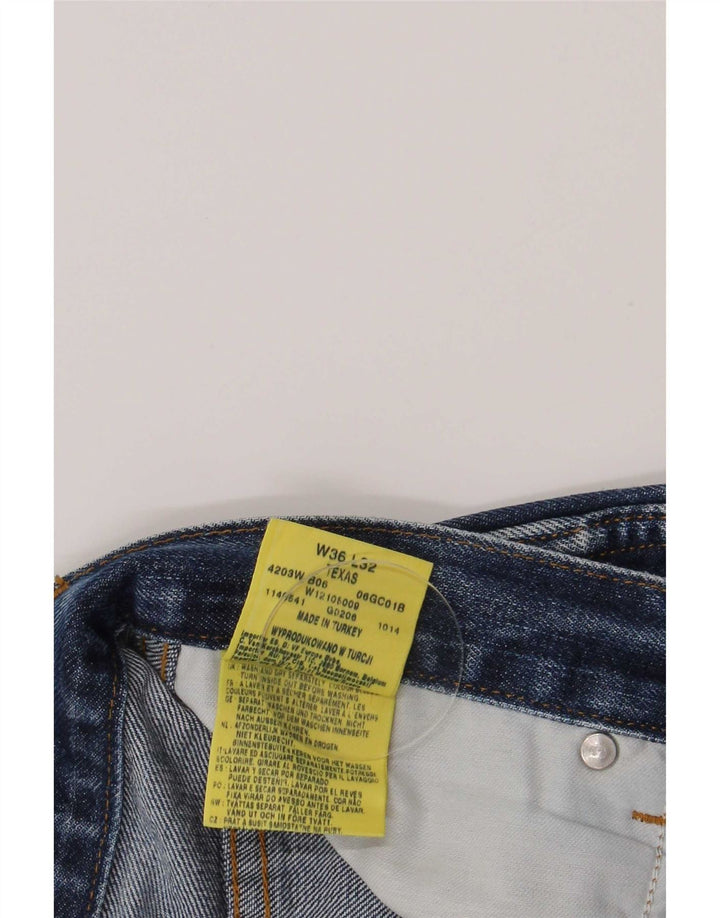 Jeans dritti da uomo Wrangler Texas W36 L32 cotone blu