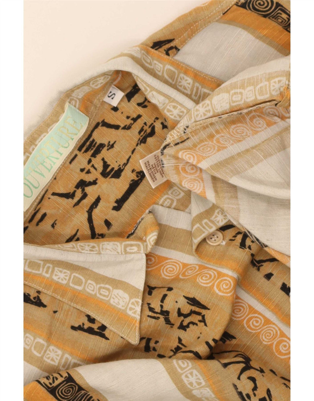 Camicia vintage da uomo piccola in cotone a righe multicolori