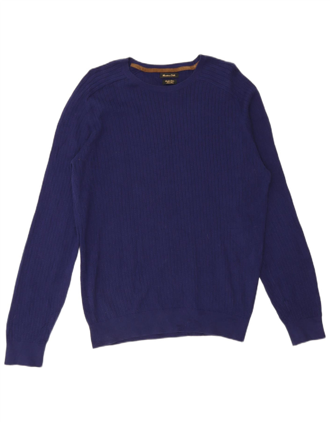 Maglione maglione girocollo da uomo Massimo Dutti grande cotone blu