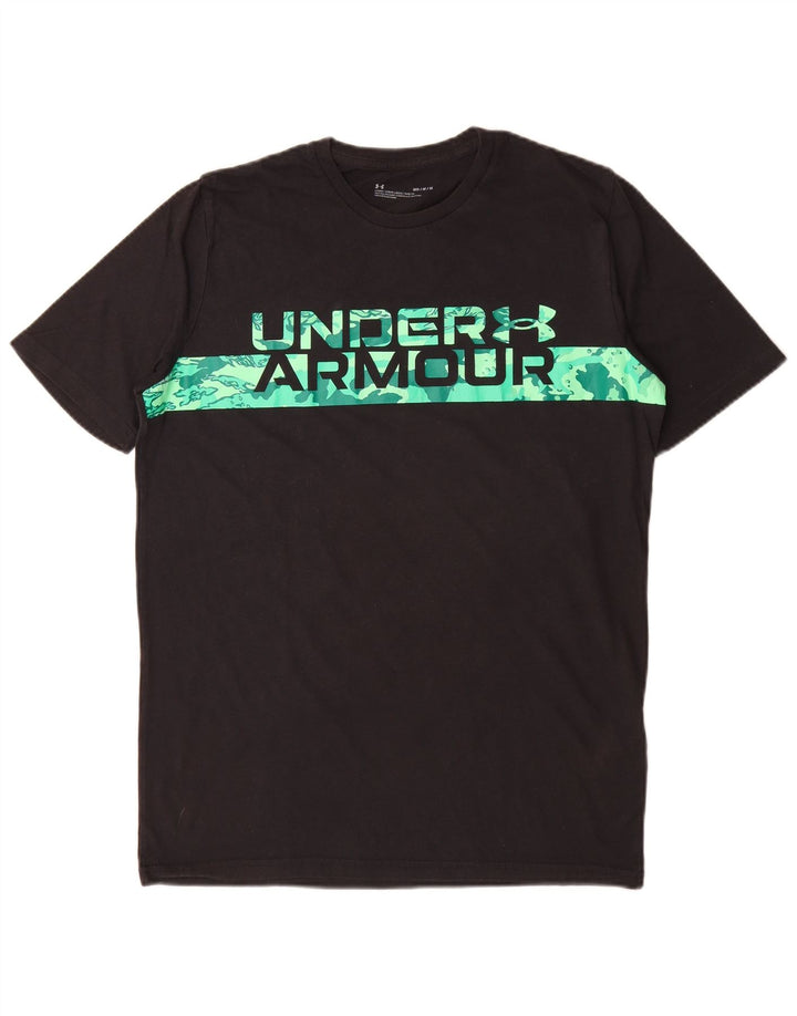 T-shirt grafica da uomo Under Armour Top in cotone nero medio