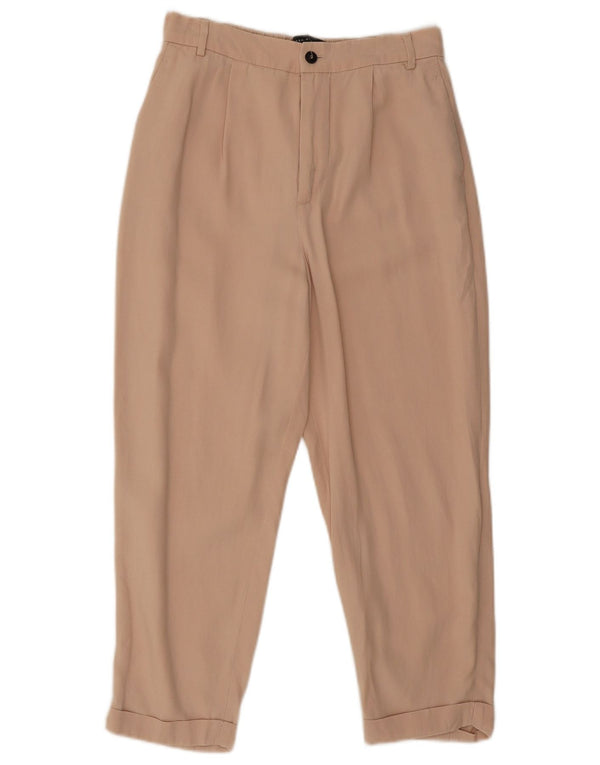 Pantaloni Capri con pegging a vita alta da donna Zara piccoli W26 L22 Lyocell rosa