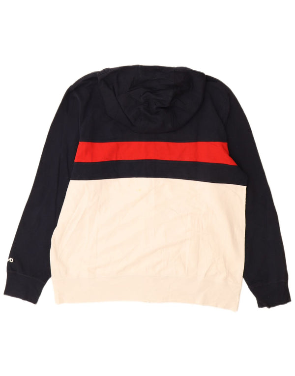 Felpa con cappuccio e zip Nike da uomo XL in cotone color block blu navy