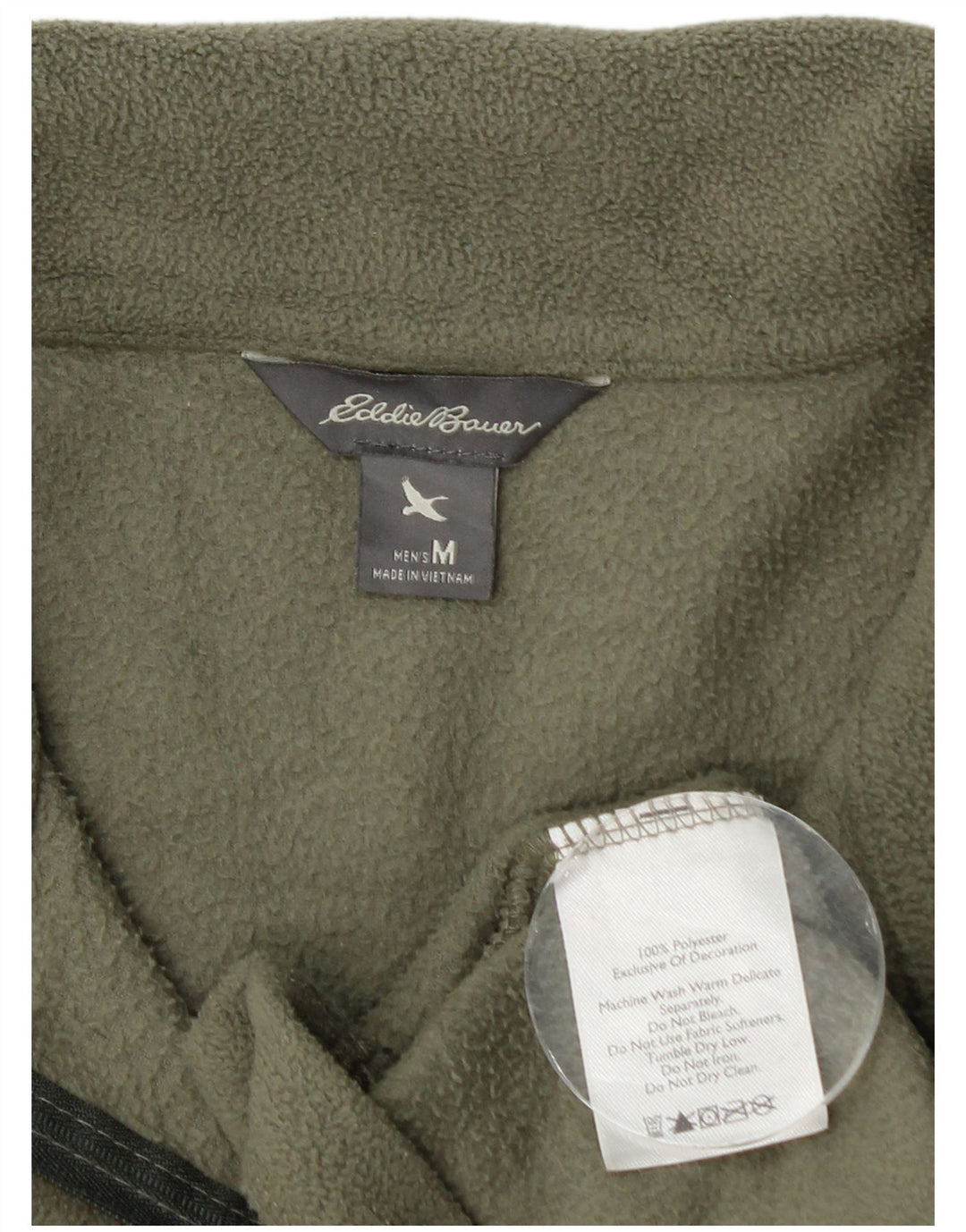 Maglione in pile da uomo con zip e collo Eddie Bauer, poliestere medio kaki