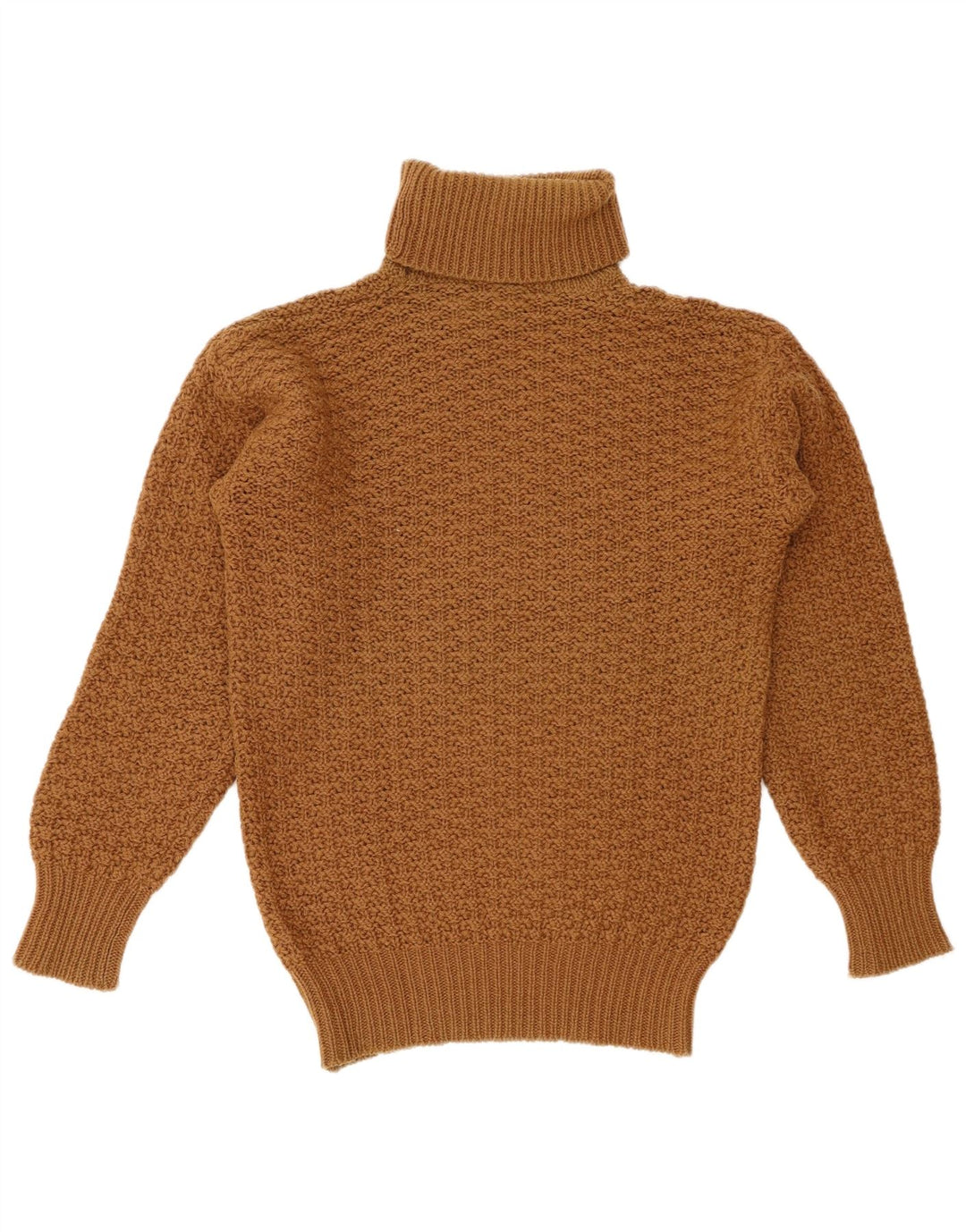 BENETTON Maglione maglione a collo alto da donna UK 12 Lana marrone medio