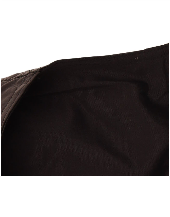 Gilet in pelle da uomo VINTAGE grande nero