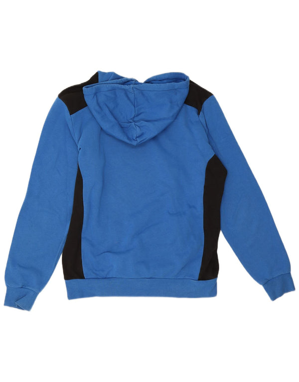 Felpa con cappuccio grafica da uomo Puma Large in cotone color block blu