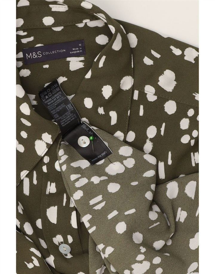 Camicia oversize da donna Marks & Spencer UK 10 Small Poliestere screziato color kaki