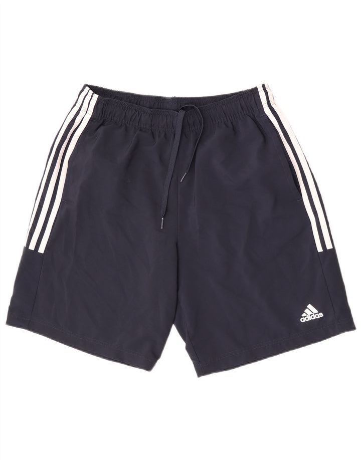 Pantaloncini sportivi da uomo Adidas medi in poliestere blu navy