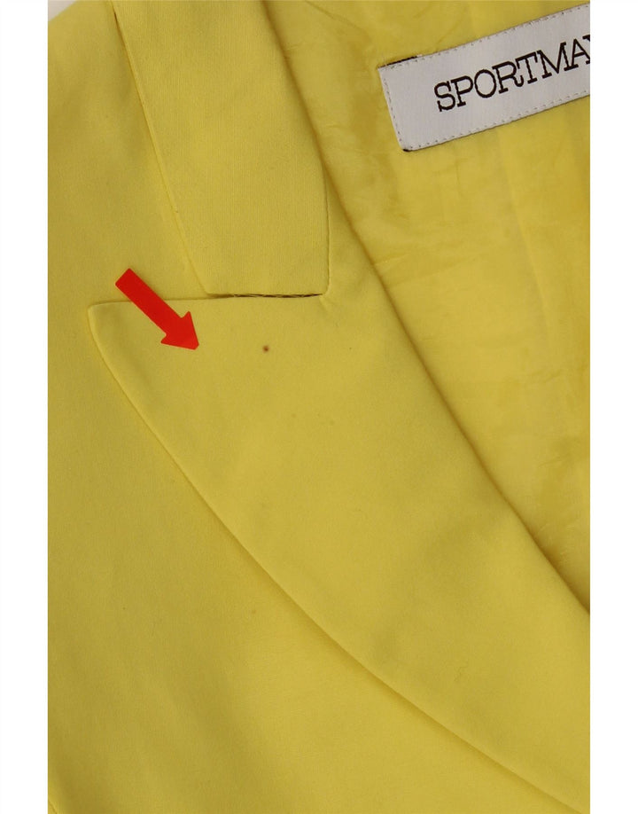 Giacca blazer a maniche corte da donna Sportmax UK 10 piccola gialla