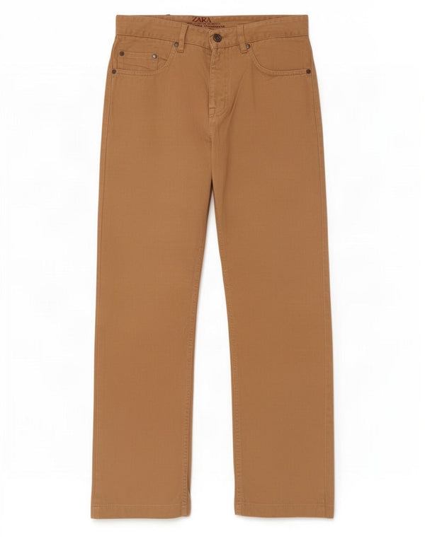 Pantaloni casual dritti da uomo Zara EU 40 medio W31 L29 Beige