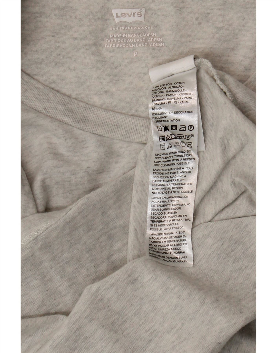 T-shirt da donna Levi's Top UK 12 Cotone screziato grigio medio