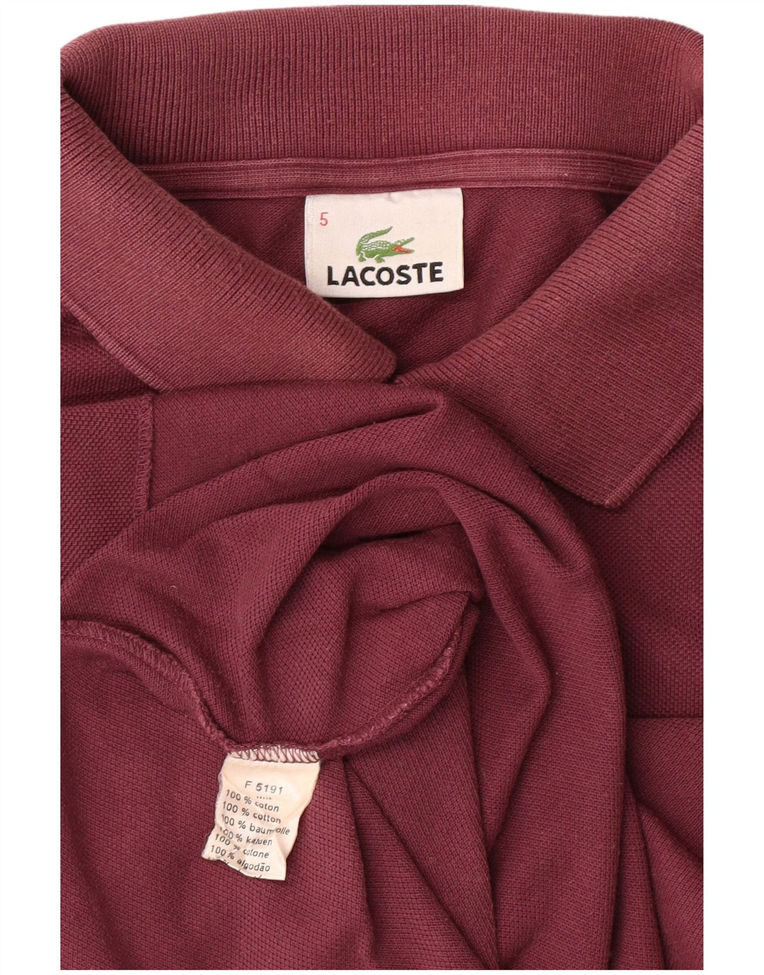 Polo da uomo LACOSTE taglia 5 grande in cotone marrone