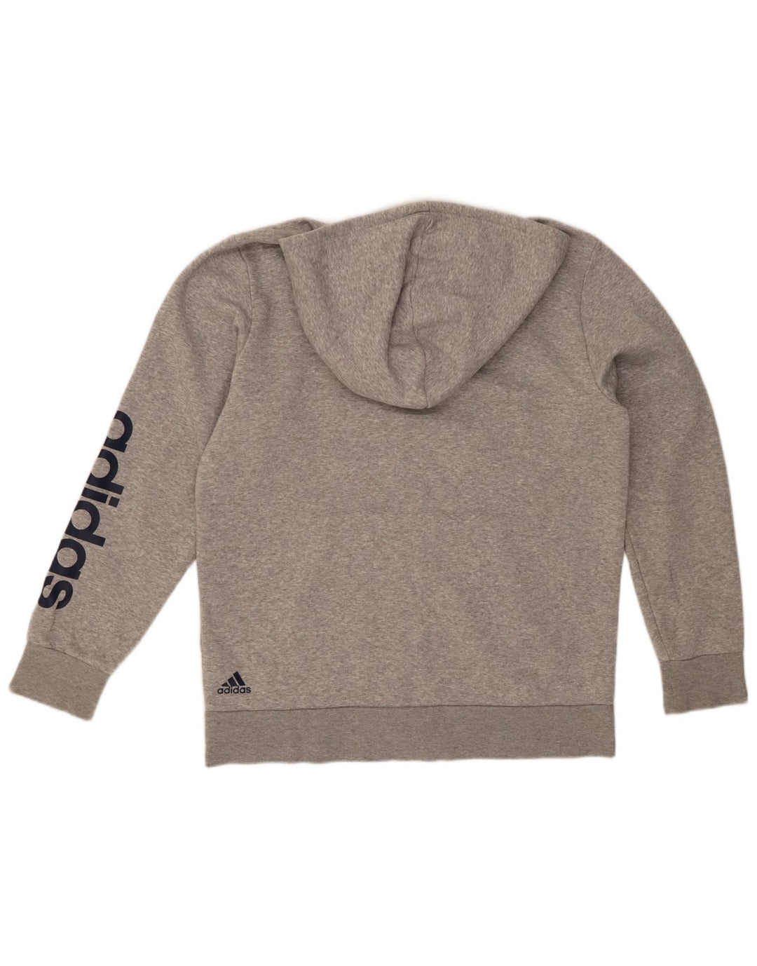 ADIDAS Mens Graphic Zip Hoodie Sweater Large Grey Cotton