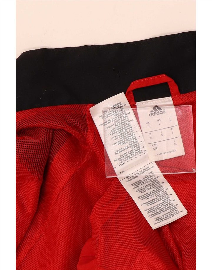 Giacca da ginnastica da uomo Adidas Small in poliestere color block rosso