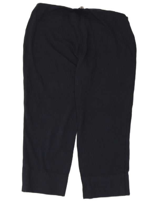 Marks & Spencer Pantaloni Capri da donna UK 16 Large W34 L23 Blu Navy Viscosa