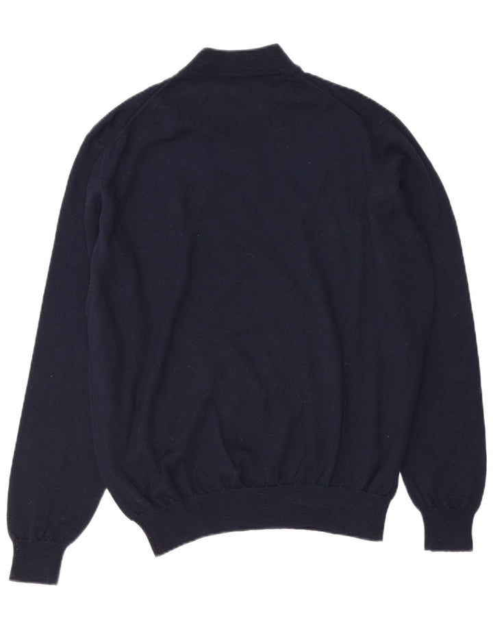 Maglione maglione collo alto da uomo VINTAGE grande blu navy