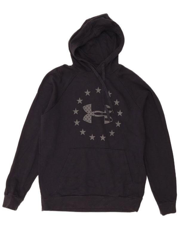 Felpa con cappuccio grafica da uomo Under Armour, cotone nero medio