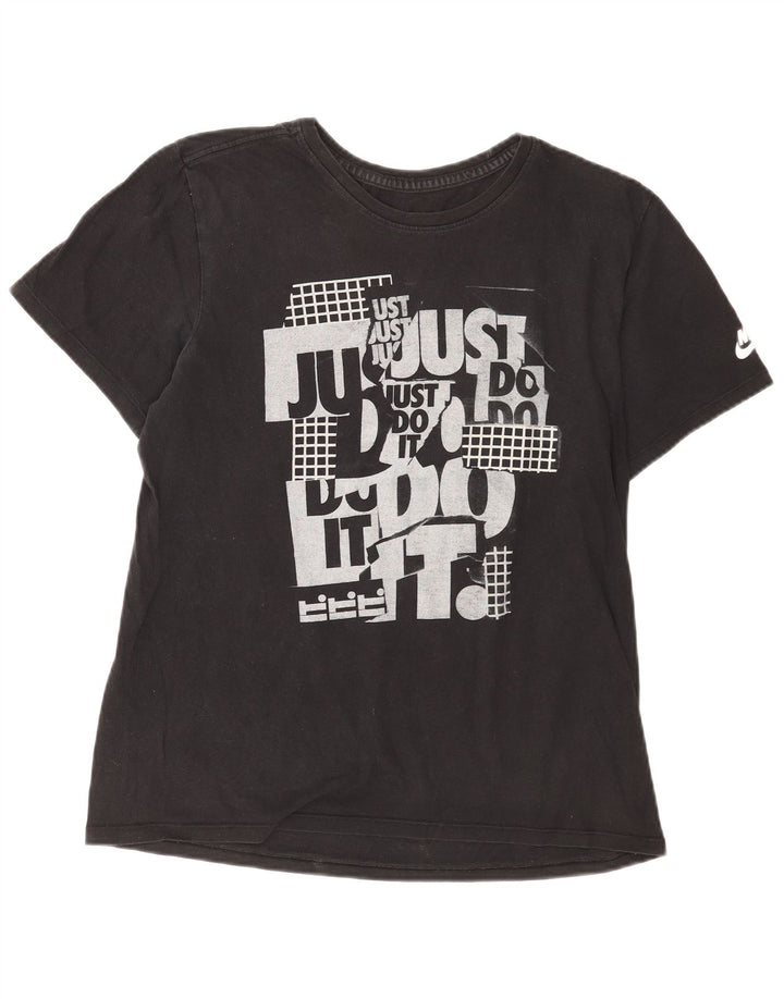 T-shirt grafica Nike da uomo con taglio atletico, cotone medio nero
