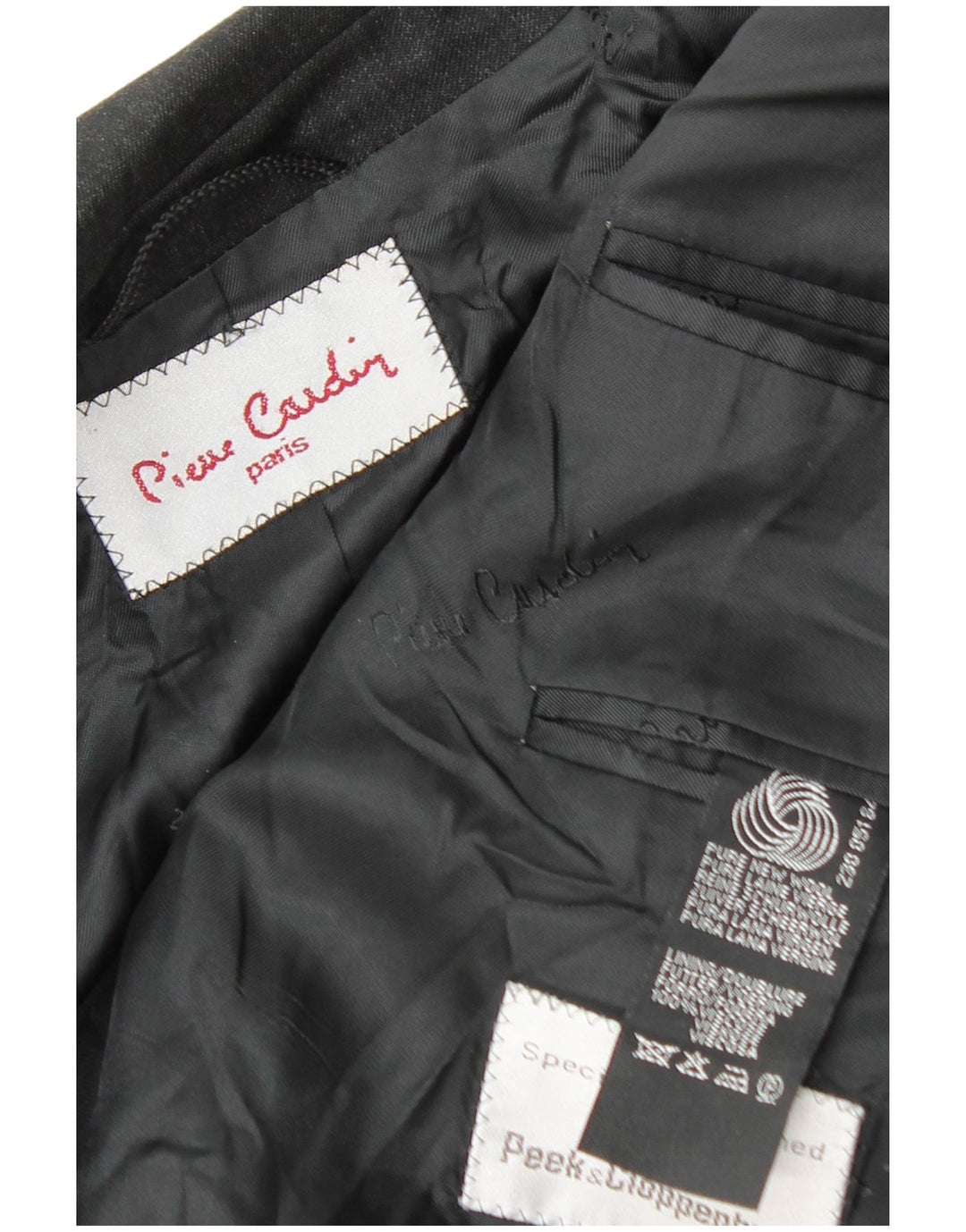 Giacca blazer da uomo a 2 bottoni Pierre Cardin UK 38 lana vergine nera media