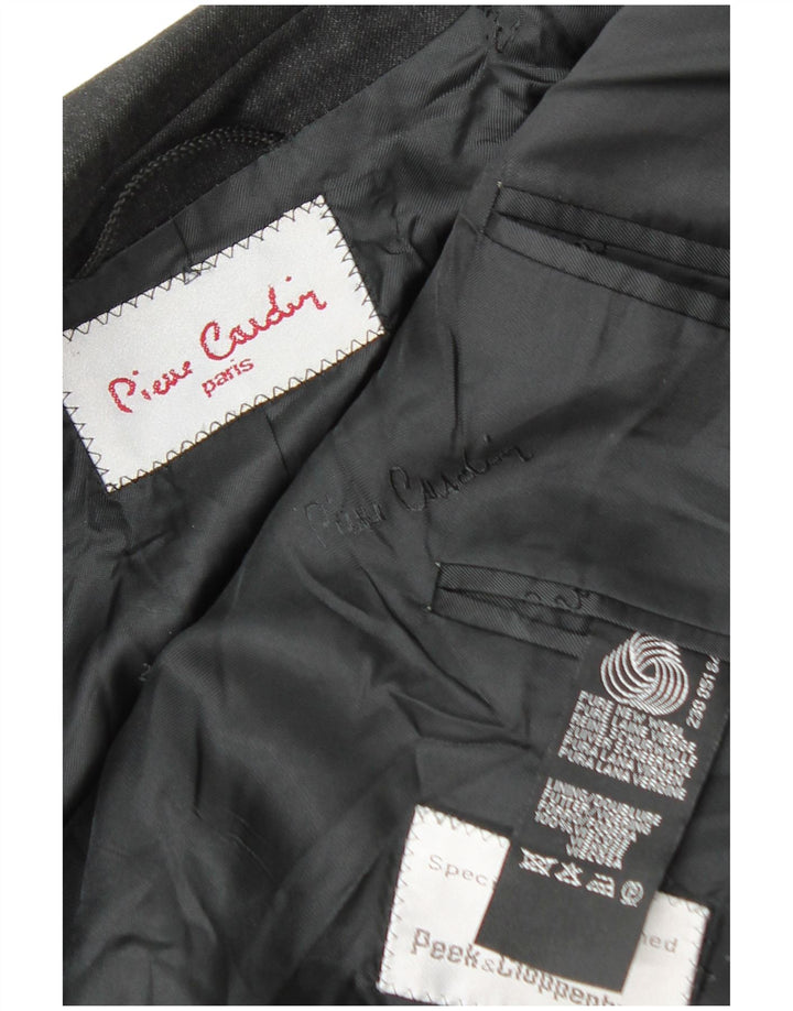 Giacca blazer da uomo a 2 bottoni Pierre Cardin UK 38 lana vergine nera media