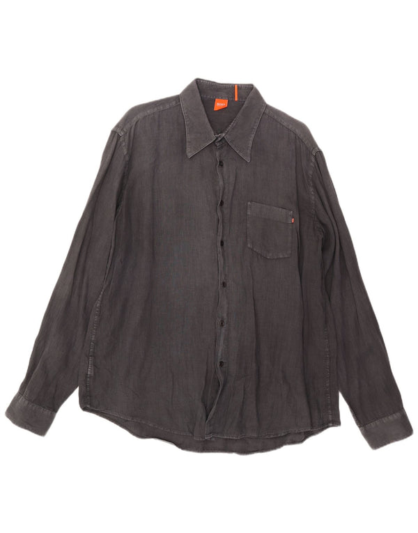 Camicia da uomo Hugo Boss XL Lino grigio