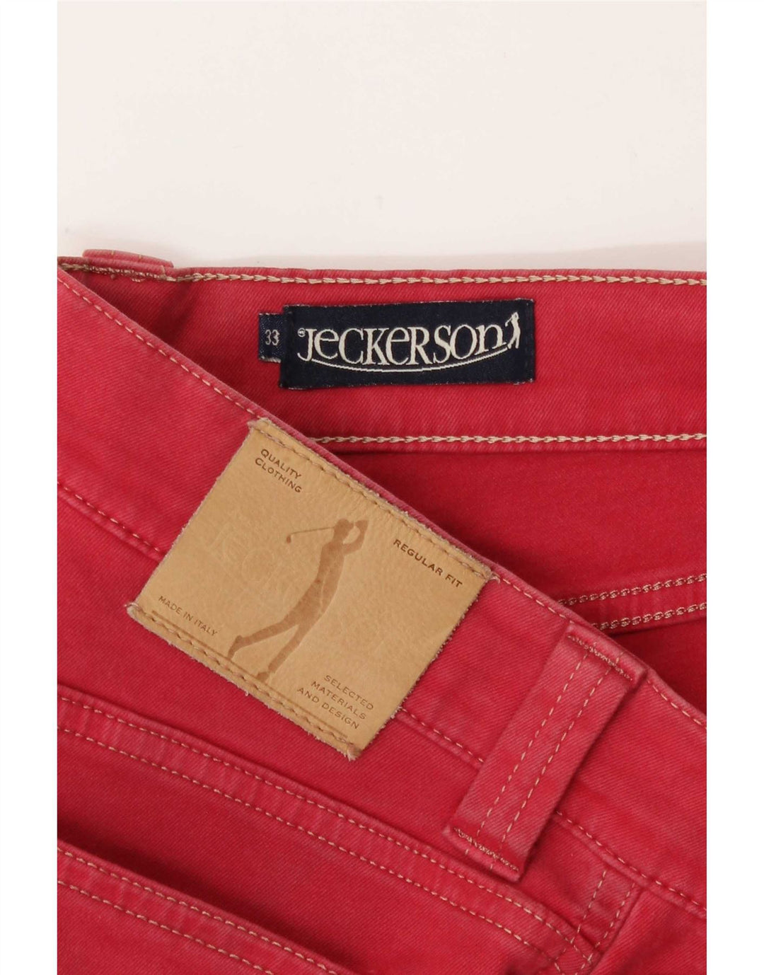 Jeans dritti da uomo Jeckerson W33 L30 cotone rosso