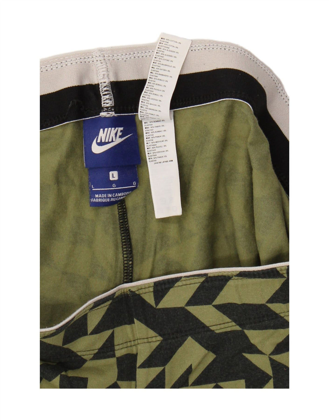 Leggings da donna NIKE UK 14 grande cotone geometrico kaki
