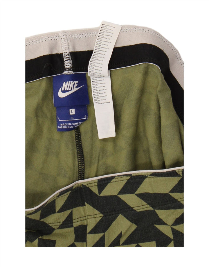 Leggings da donna NIKE UK 14 grande cotone geometrico kaki