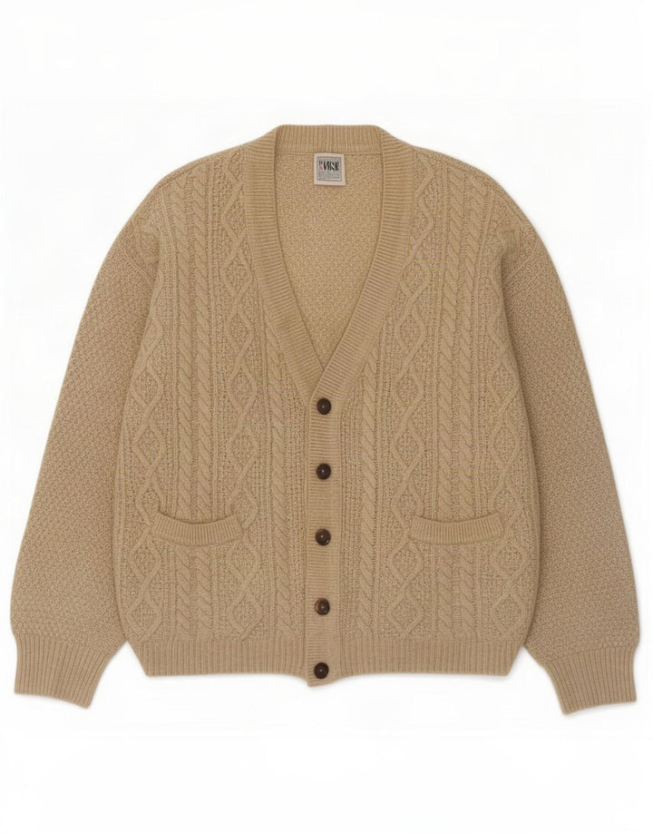 Maglione cardigan da uomo Think Pink IT 48 Lana d'agnello beige medio