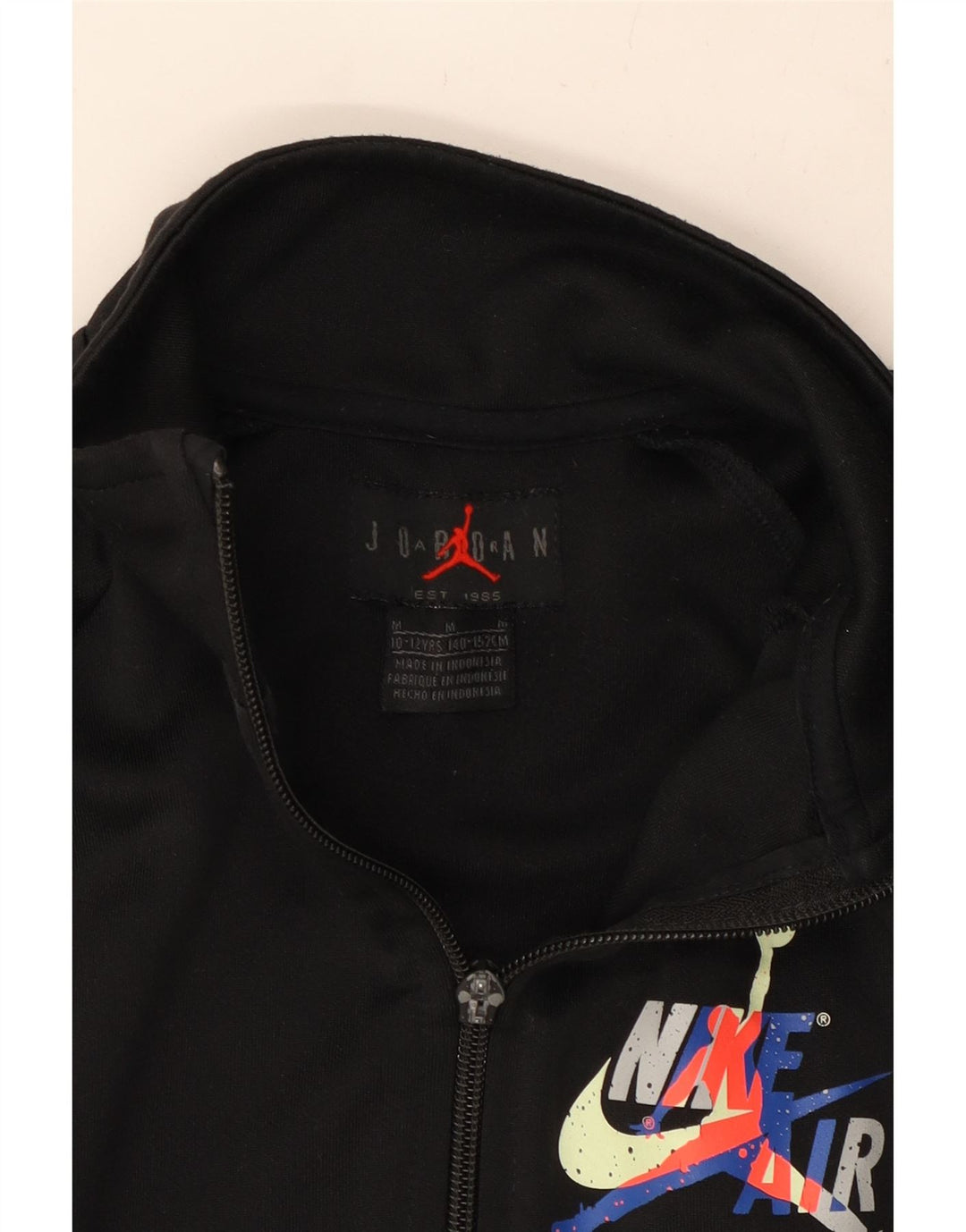JORDAN Boys Graphic Tracksuit Top Jacket 10-11 Years Medium Black Vintage Jordan and Second-Hand Jordan from Messina Hembry 