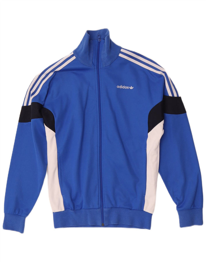 Giacca da ginnastica da uomo Adidas Small Blue Colourblock in cotone