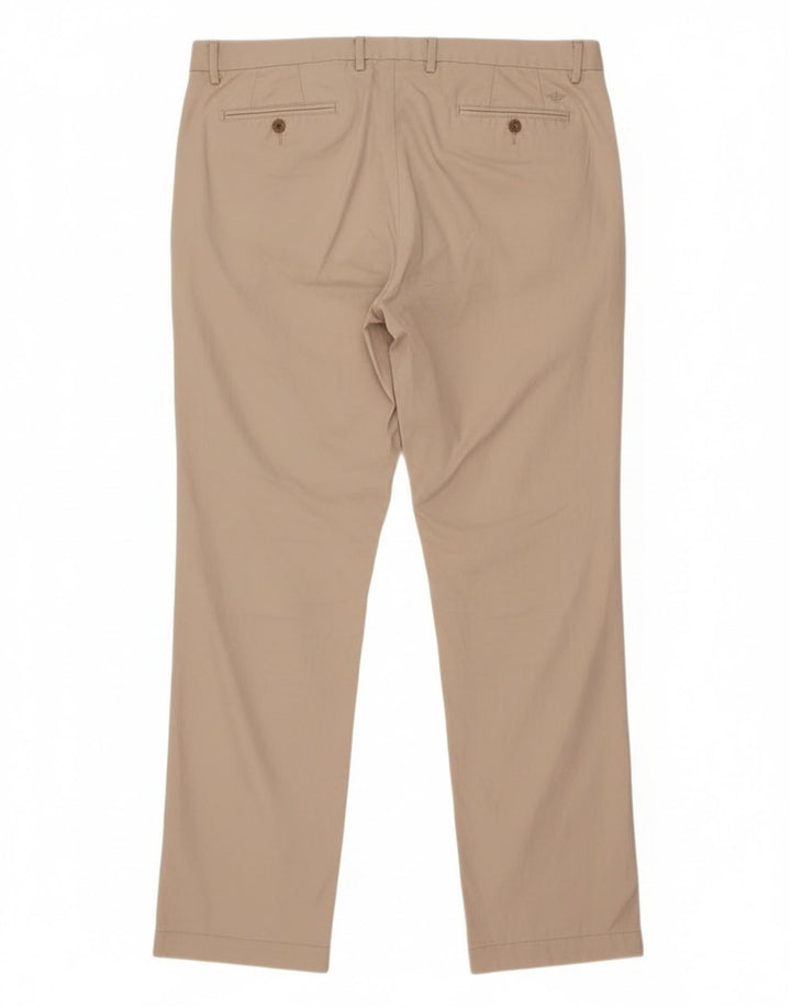 Pantaloni da abito dritti da uomo Dockers W38 L33 in cotone beige