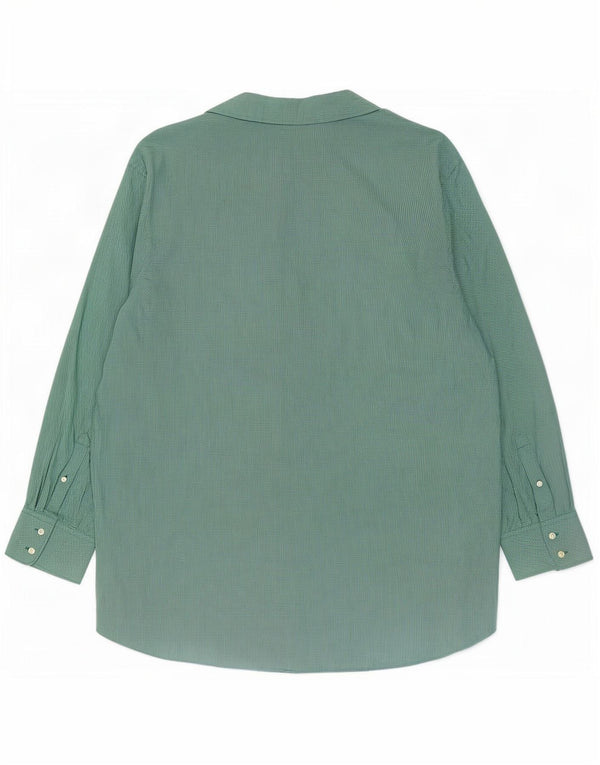 Camicia da uomo Tommy Hilfiger taglia 17 1/2 grande cotone a quadretti verde