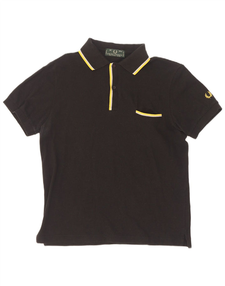 Polo da uomo Fred Perry in cotone a righe nere medie