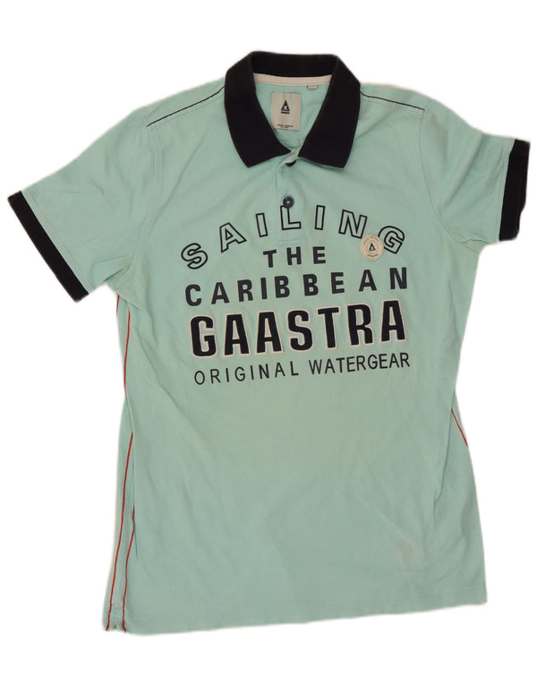 Polo grafica da uomo Gaastra in cotone color block blu medio