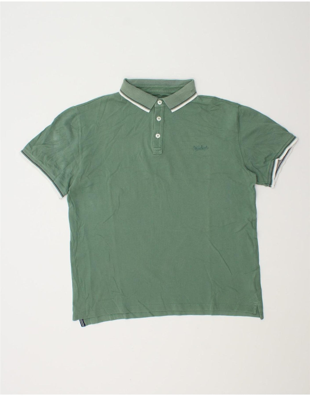 Polo da uomo Woolrich in cotone verde medio