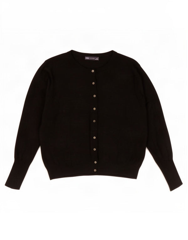 Maglione cardigan corto da donna Marks & Spencer UK 18 XL viscosa nera