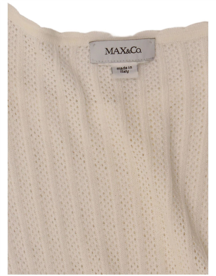 Max & Co. Abito da donna a trapezio trasparente all'uncinetto UK 10 piccolo bianco
