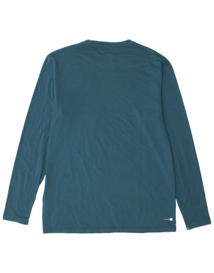 Top Quiksilver da uomo a maniche lunghe in poliestere blu medio