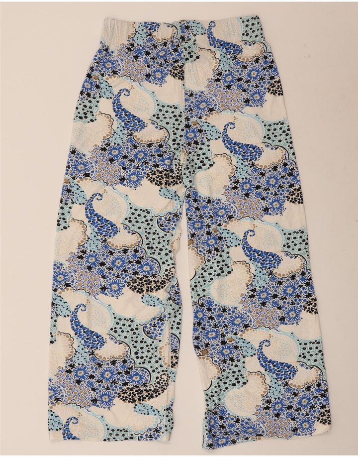 MARKS & SPENCER Pantaloni casual corti da donna UK 12 Medium W32 L25 Blu