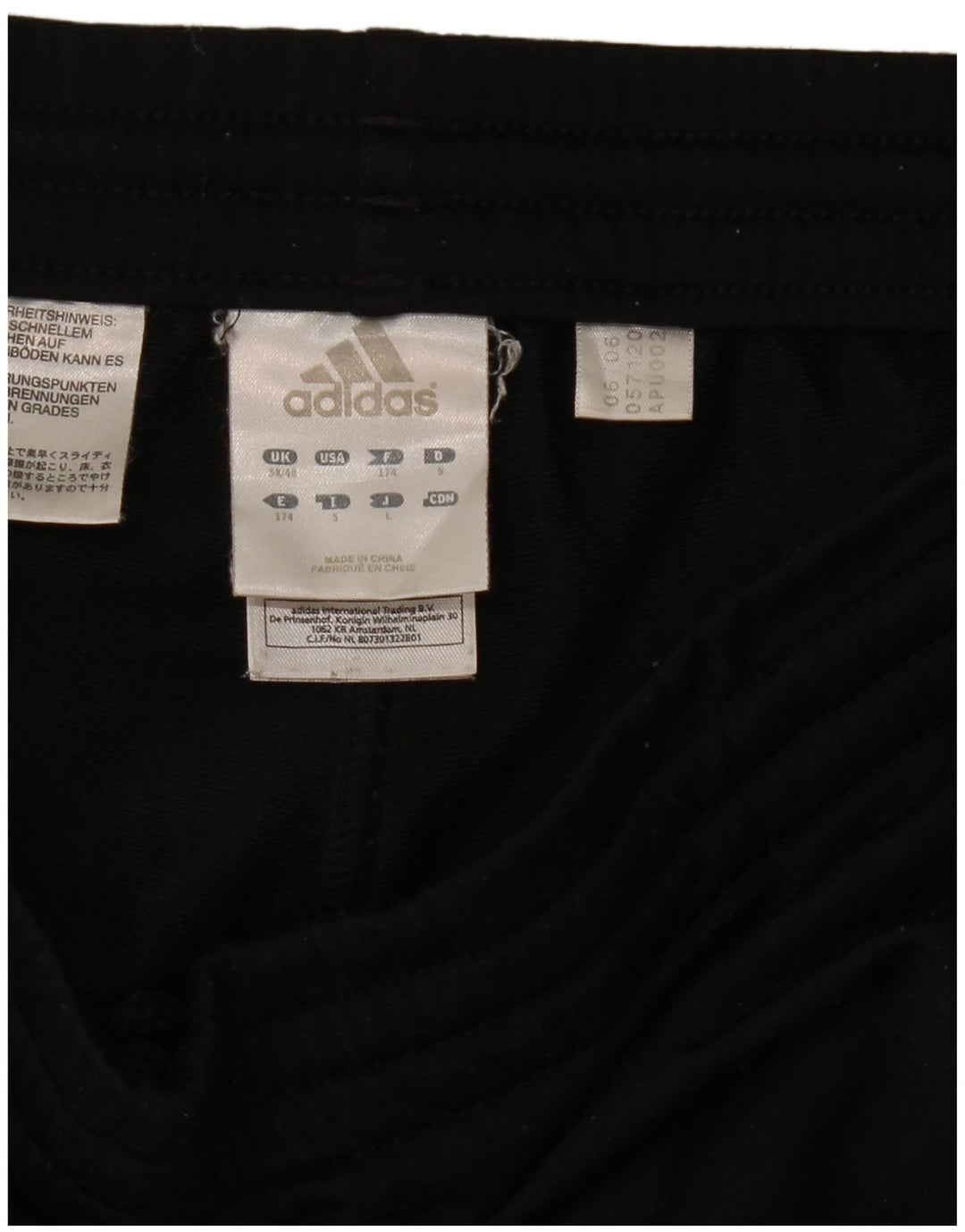 Pantaloni da tuta da uomo ADIDAS Joggers UK 38/40 Medium Nero Poliestere