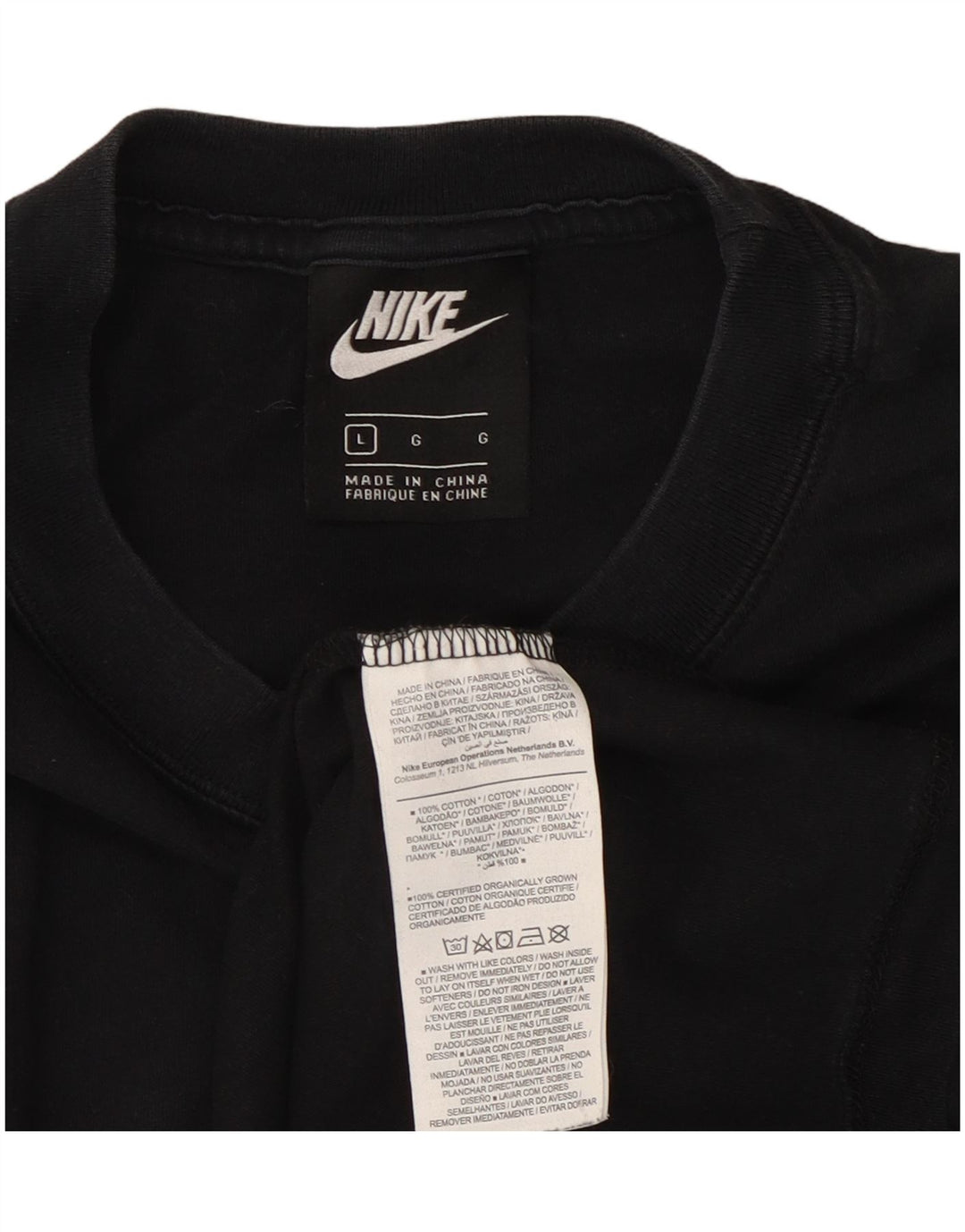 T-shirt da uomo Nike Top grande in cotone nero