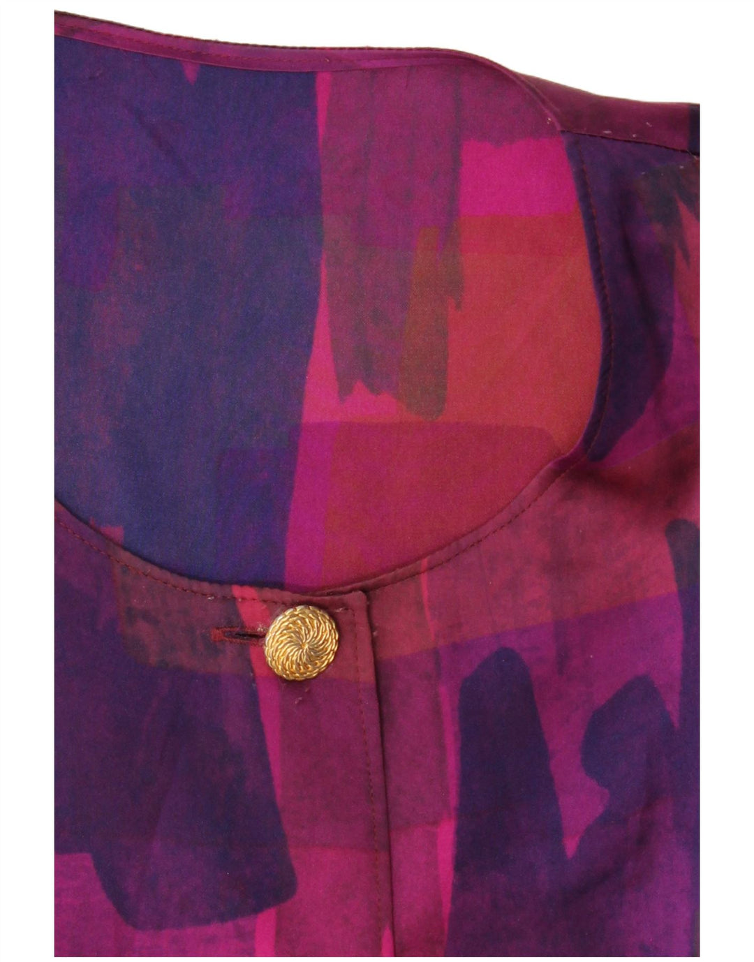 Camicetta a maniche a 3/4 con motivo astratto da donna VINTAGE UK 18 XL Viola