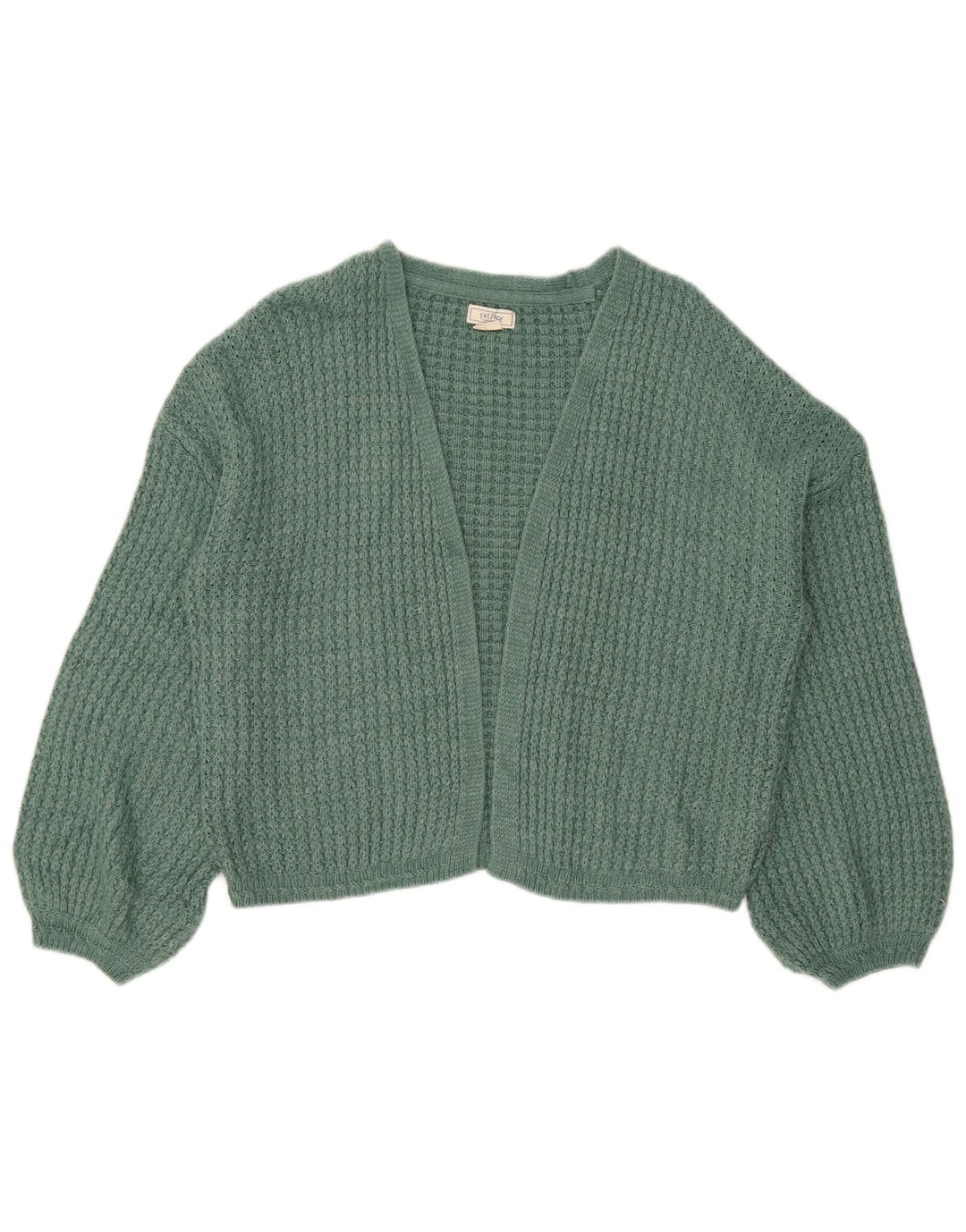Fat Face Maglione cardigan aperto corto oversize da donna UK 12 Verde medio