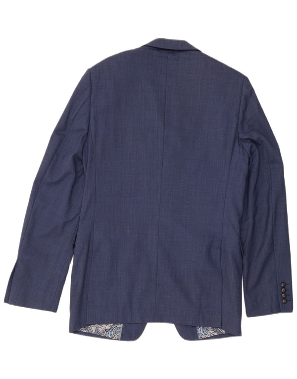 Giacca blazer a 2 bottoni da uomo Marks & Spencer UK 38 lana blu medio